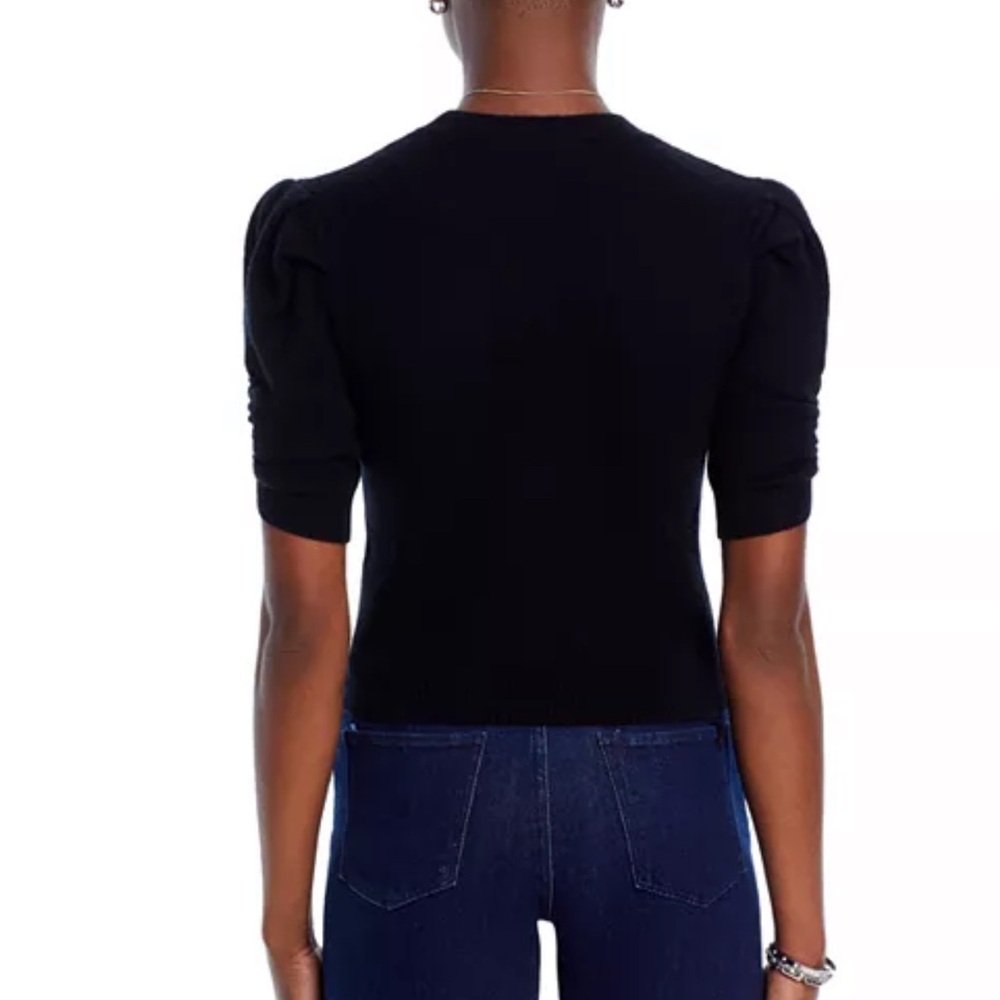 Frame Ruched Cashmere/Wool Sweater- In Noir - Picture 4 of 7